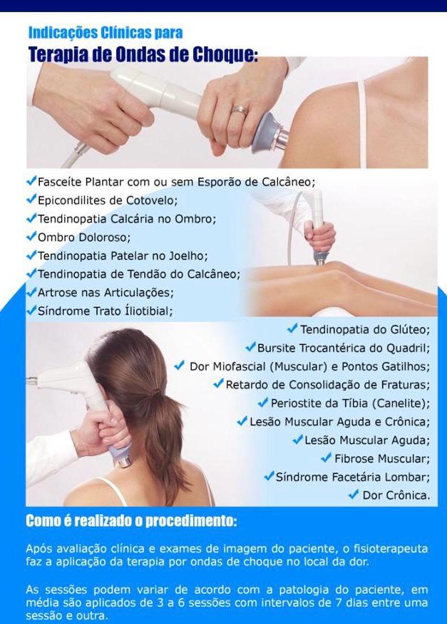 Lista de indicações clínicas da terapia por ondas de choque e como o procedimento é realizado