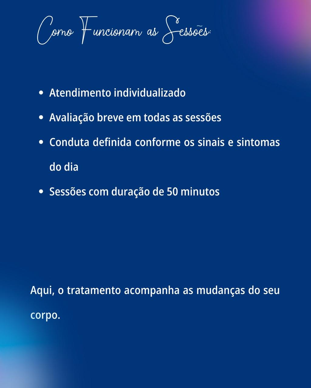 Como funcionam as sessões do Programa Rosana Alves: atendimento individualizado e sessões de 50 minutos