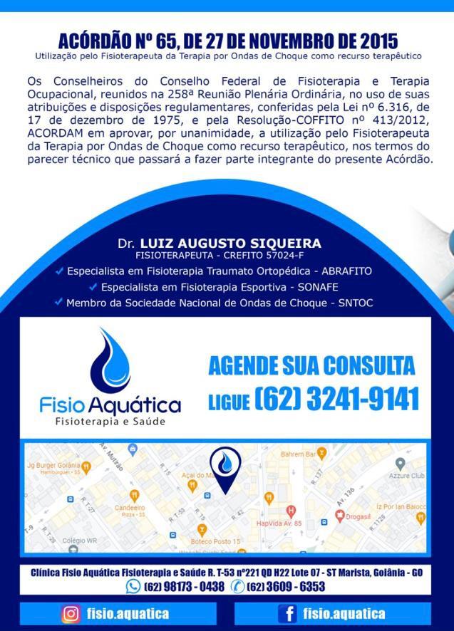 Acórdão nº 65 do COFFITO que aprova o uso da terapia por ondas de choque pelo fisioterapeuta